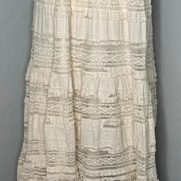 Torrid Ivory Lace High Neck Sleeveless Lined Tiered Dress Size 18 - Picture 6 of 13